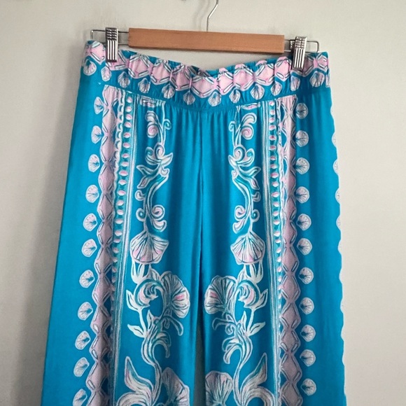 Lilly Pulitzer Turquoise and Pink Wide Leg Pants - Picture 6 of 12